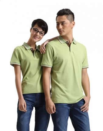 潮流純棉男女轉翻領(lǐng)工作服T恤衫