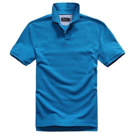 藍色男款短袖翻領(lǐng)POLO衫工廠(chǎng)制作 保羅服裝