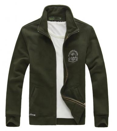 軍綠色抓絨開(kāi)衫衛衣
